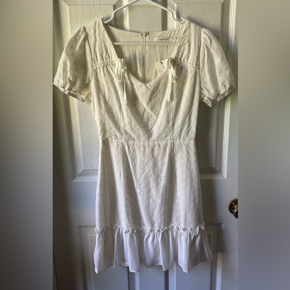 Idem ditto White Summer Cotton Dress, Small
